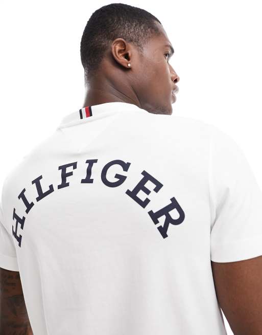 Tommy Hilfiger - Monotype - T-shirt met print op de achterkant in wit