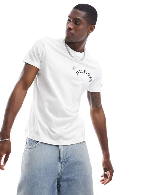 Tommy Hilfiger Monotype T shirt met print op de achterkant in
