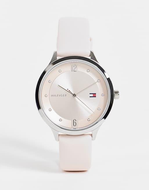 Tommy Hilfiger Montre en cuir pour femme Rose