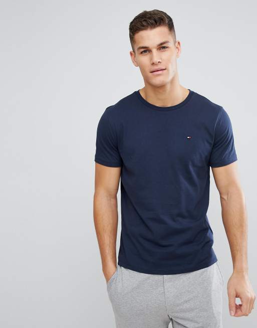 Tommy Hilfiger – Mörkblå mys-t-shirt med flagglogga