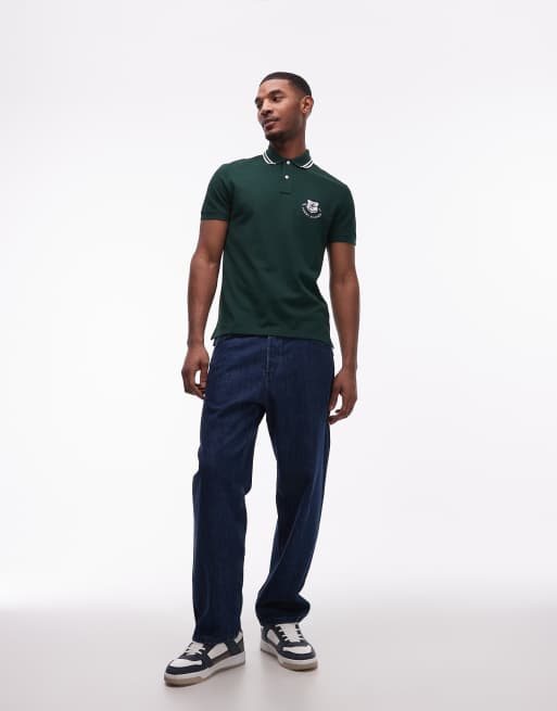 Tommy Hilfiger – Mörkgrön pikétröja med märke, 2 av 5