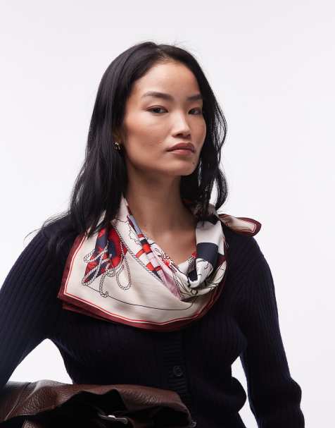 Tommy Hilfiger motif square scarf in light pink - view 1