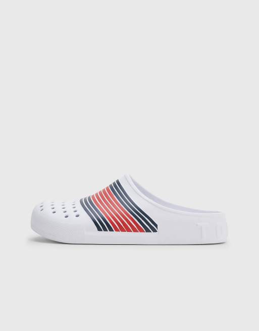 Tommy Hilfiger - Mules à logo drapeau - Blanc