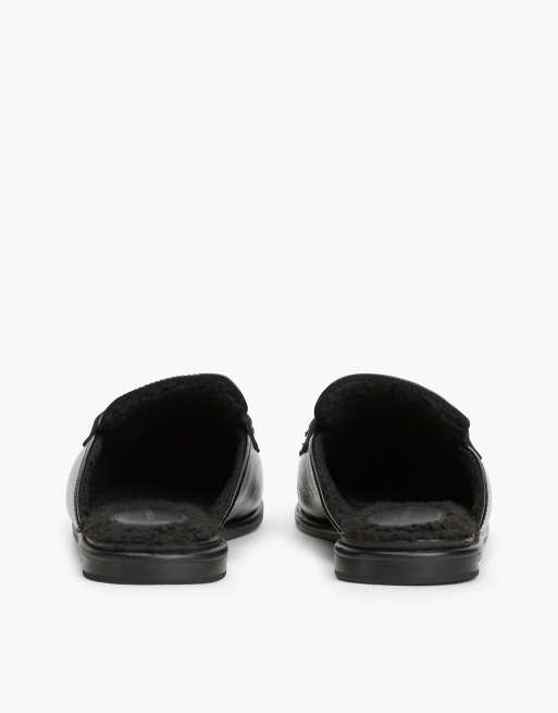 Tommy Hilfiger mules en cuir à bout carré style penny, noires, 4 de 7