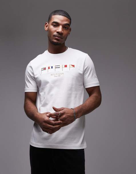 Tommy Hilfiger multi flag logo T-shirt in white - view 1