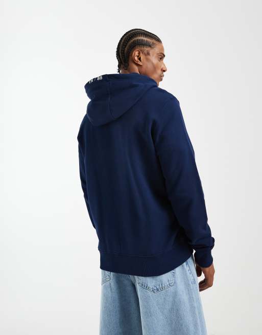 Tommy Hilfiger nautical graphic zip up hoodie in navy, 4 of 5
