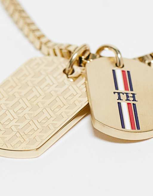 Tommy hilfiger dog tag necklace sales