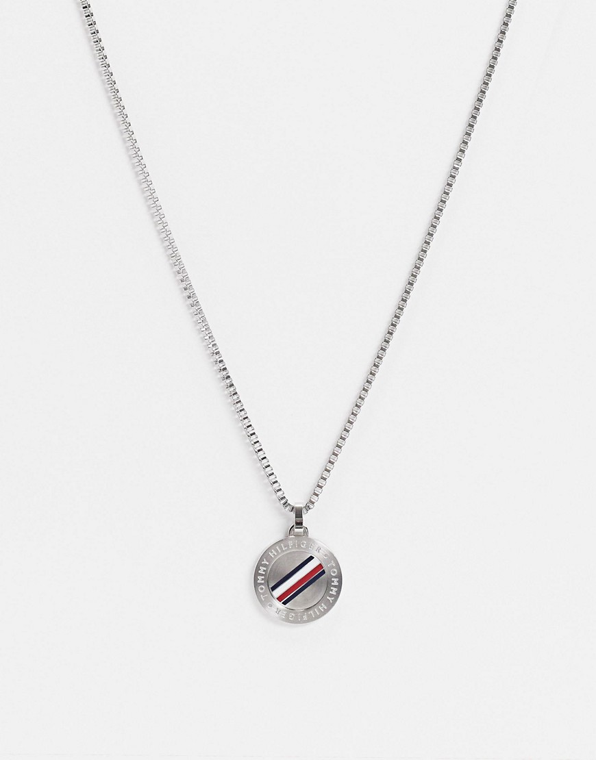 Tommy Hilfiger neckchain in silver with circular dog tag