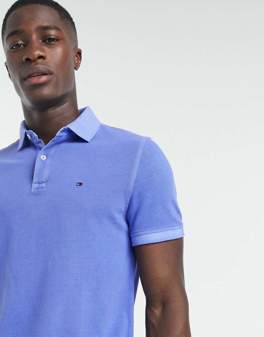 Tommy Hilfiger neon washed ivy polo shirt-Blue
