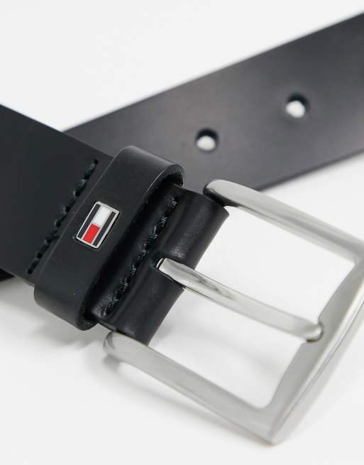 Tommy new denton 3.5cm leather belt in black | ASOS