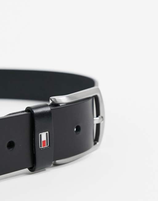 Tommy new denton 3.5cm leather belt in black | ASOS