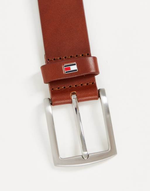 tapet mærke navn længst Tommy Hilfiger new denton 3.5cm leather belt in dark tan | ASOS