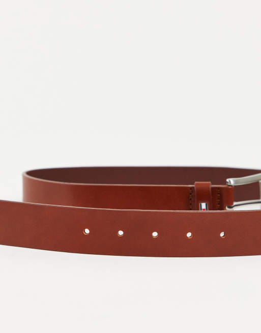 Tommy Hilfiger - New Denton - Cintura in pelle color cuoio da 3,5cm, 2 di 4