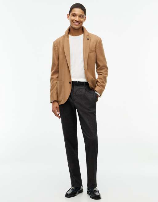 Tommy Hilfiger New york label brushed tapered trousers in black, 2 of 6
