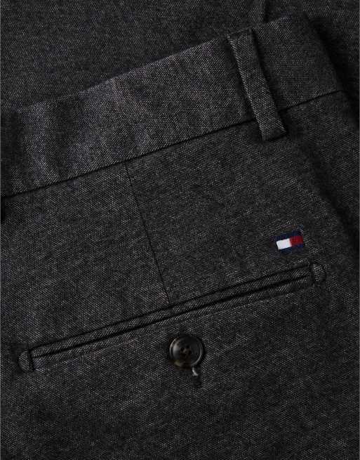 Tommy Hilfiger New york label brushed tapered trousers in black, 6 of 6