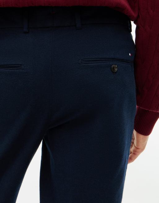 Tommy Hilfiger New york label brushed tapered trousers in navy blue, 3 of 6