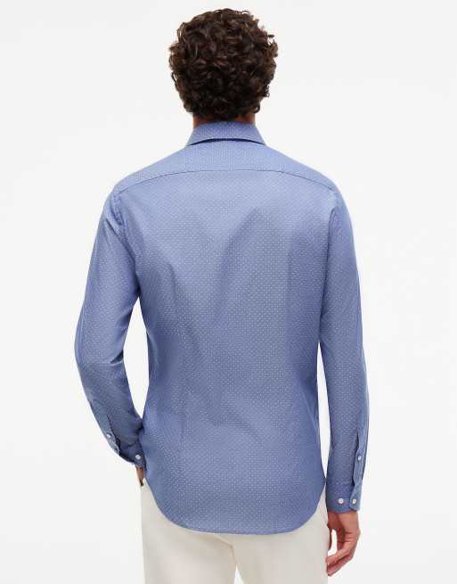 Tommy Hilfiger New york label chemise coupe slim à col flex bleu marine, 4 de 6