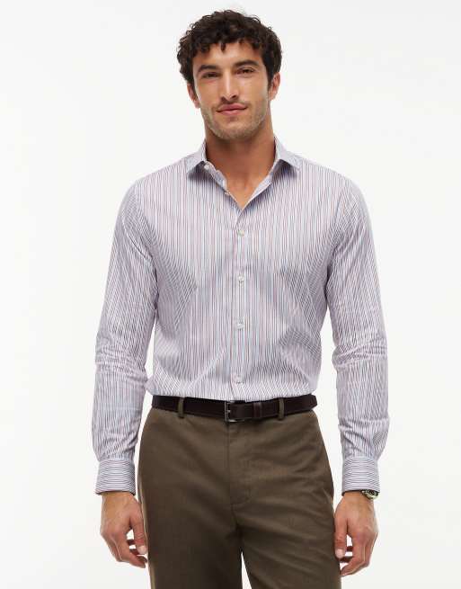 Tommy Hilfiger New york label chemise slim fit à col flex multicolore, 1 de 6