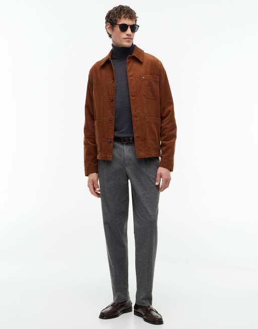Tommy Hilfiger New York Label gebürstete Tapered-Hose in Dunkelgrau meliert, 2 von 6