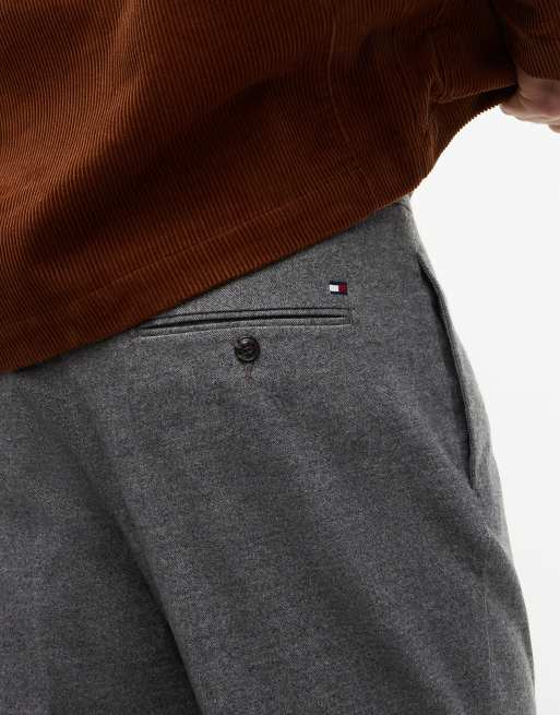 Tommy Hilfiger New York Label gebürstete Tapered-Hose in Dunkelgrau meliert, 3 von 6