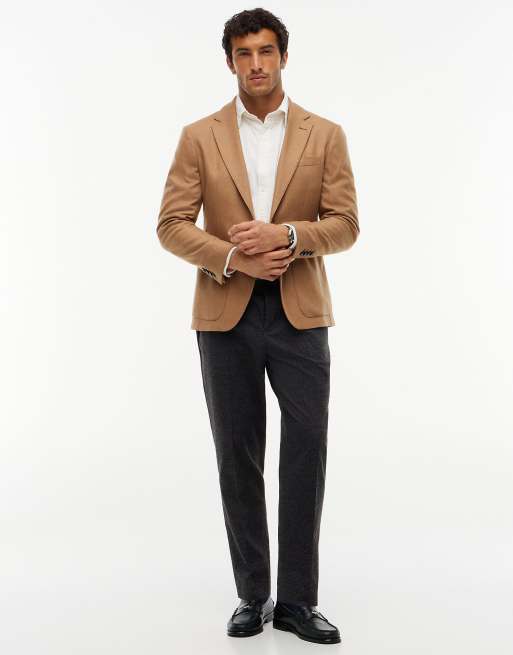 Tommy Hilfiger New york label gemusterte Tapered-Hose in dunkelgrau meliert, 2 von 6