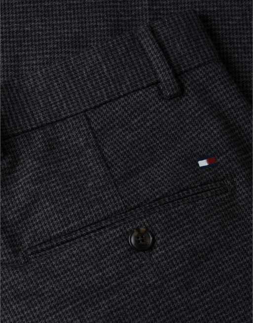 Tommy Hilfiger New york label gemusterte Tapered-Hose in dunkelgrau meliert, 6 von 6