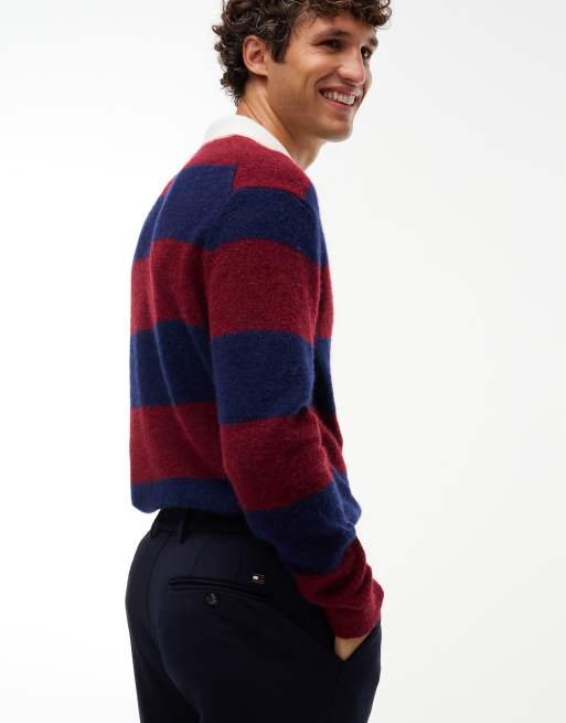 Tommy Hilfiger New york label knit straight trousers in navy blue, 5 of 7