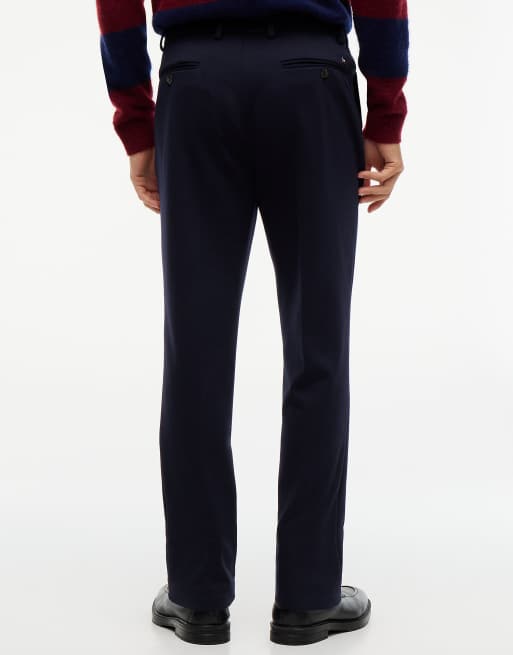 Tommy Hilfiger New york label knit straight trousers in navy blue, 6 of 7
