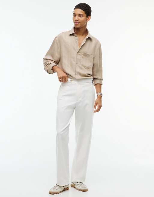 Tommy Hilfiger – New York Label – Locker geschnittene Hose aus Twill in Weiß, 2 von 7