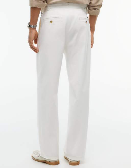 Tommy Hilfiger – New York Label – Locker geschnittene Hose aus Twill in Weiß, 5 von 7