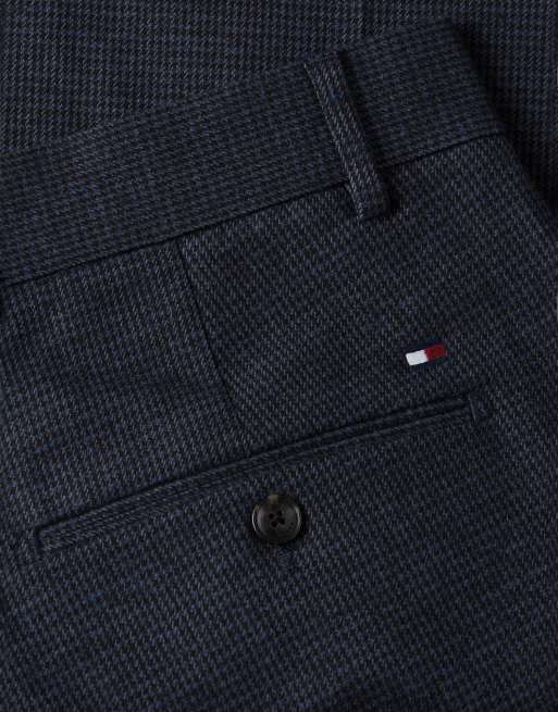 Tommy Hilfiger New york label pattern tapered trousers in navy blue, 6 of 6