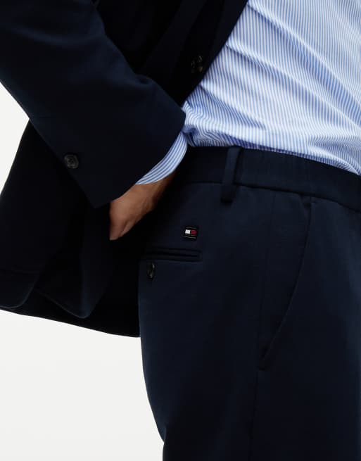 Tommy Hilfiger New york label performance jersey trousers in navy blue, 4 of 7
