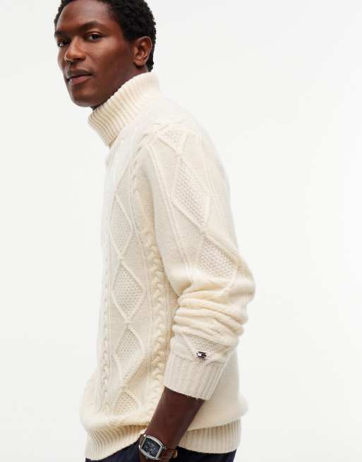 Tommy Hilfiger New York Label Pullover aus Wollmix in Ivory Petal, 4 von 7