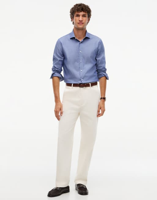 Tommy Hilfiger New York Label Slim Fit Hemd mit Flexkragen in Marineblau, 2 von 6