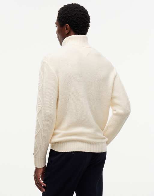 Tommy Hilfiger New york label wool blend jumper in ivory petal, 6 of 7