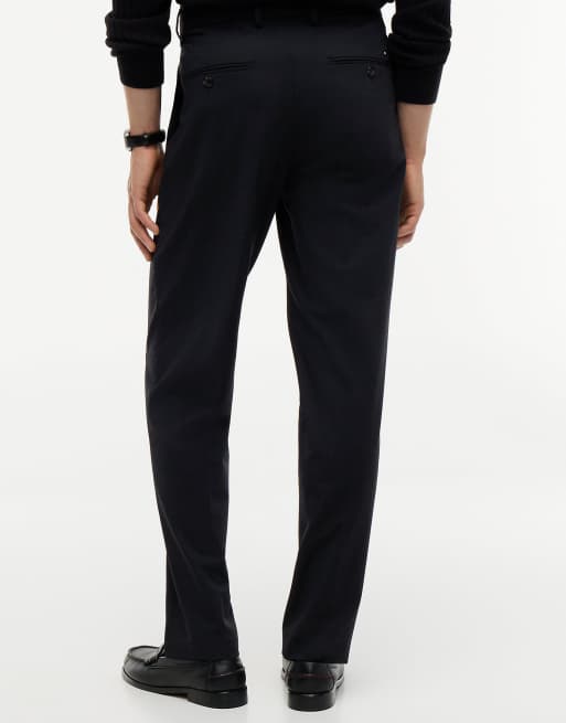 Tommy Hilfiger New york label wool blend tapered trousers in dark grey heather, 5 of 7