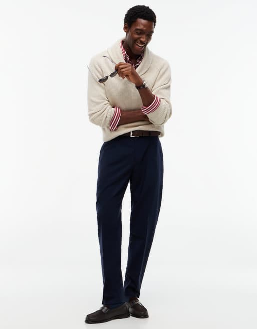Tommy Hilfiger New york label wool blend tapered trousers in navy blue, 2 of 6