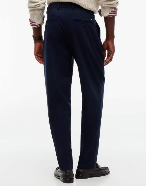 Tommy Hilfiger New york label wool blend tapered trousers in navy blue, 4 of 6