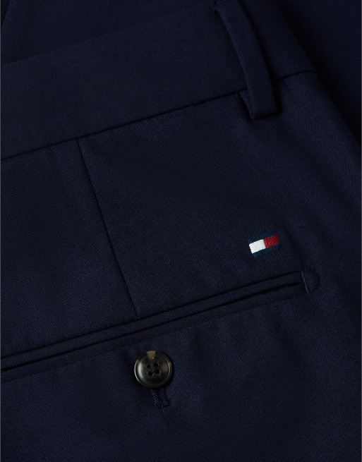 Tommy Hilfiger New york label wool blend tapered trousers in navy blue, 6 of 6