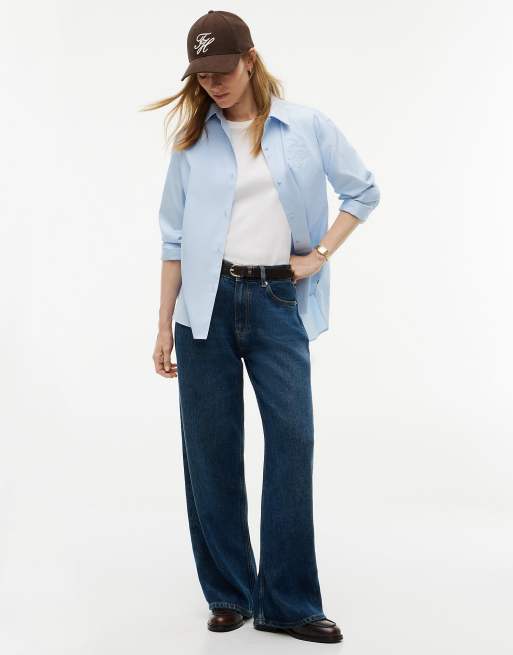 Tommy Hilfiger Nola jean droit taille basse délavé bleu foncé, 2 de 7