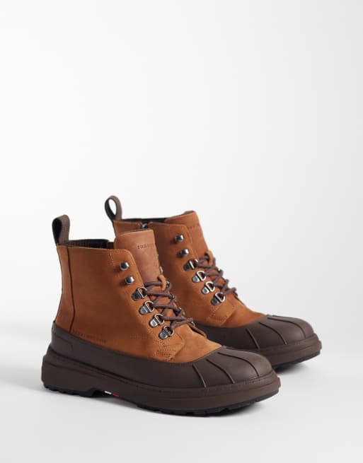 Tommy Hilfiger Norwood Premium-Leder-Wanderschuhe mit Gummidetails in Hellbraun, 2 von 4
