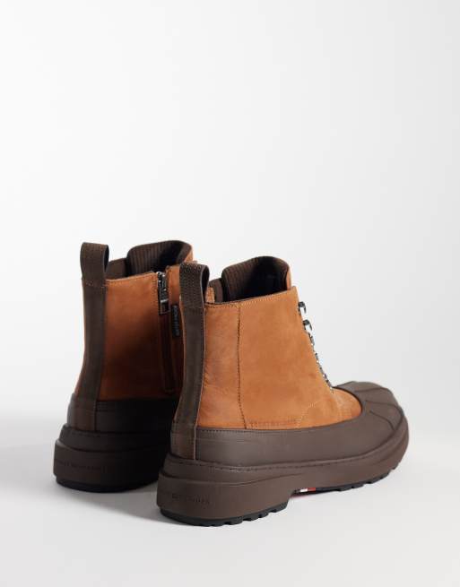 Tommy Hilfiger Norwood Premium-Leder-Wanderschuhe mit Gummidetails in Hellbraun, 3 von 4