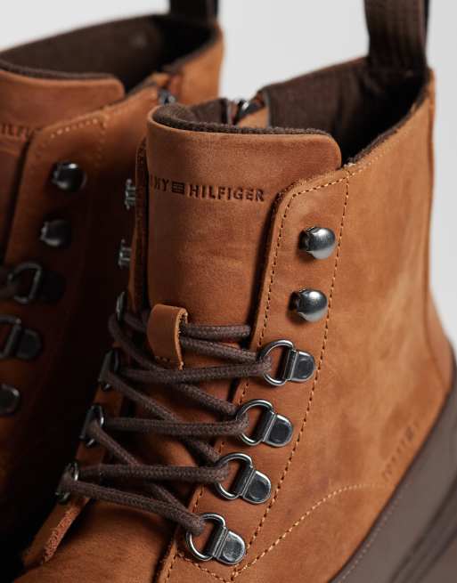 Tommy Hilfiger Norwood Premium-Leder-Wanderschuhe mit Gummidetails in Hellbraun, 4 von 4
