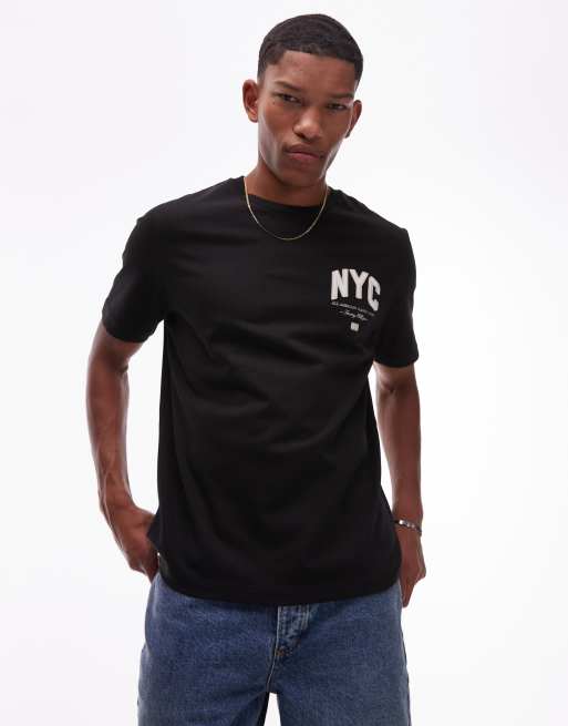 Tommy Hilfiger nyc script t-shirt in black, 2 of 4