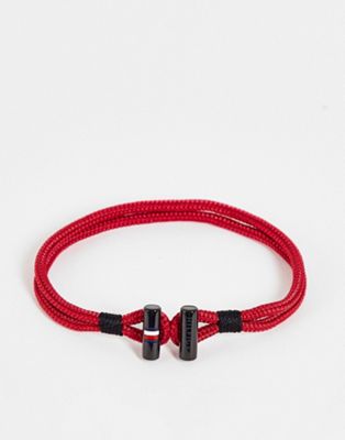 Tommy Hilfiger nylon bracelet in black and red