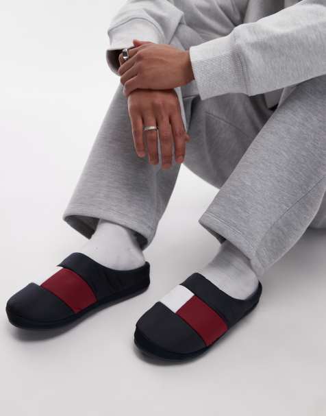 Tommy Hilfiger nylon flag slippers in navy - view 1