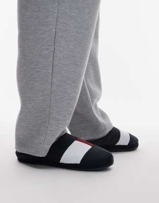 Shop Tommy Hilfiger Nylon Flag Slippers In Navy