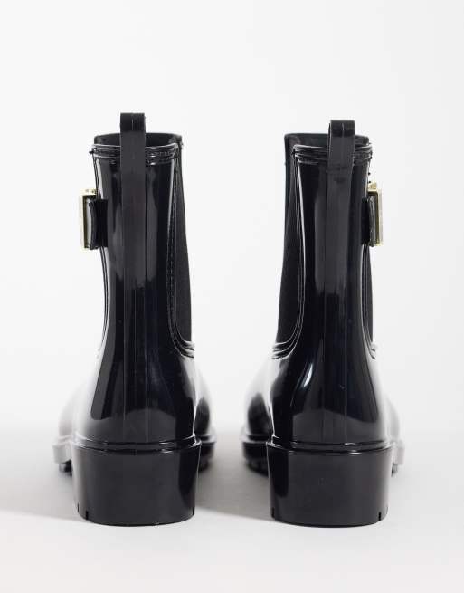 Tommy Hilfiger Oksana glossy ankle boots with buckles in black, 4 of 4