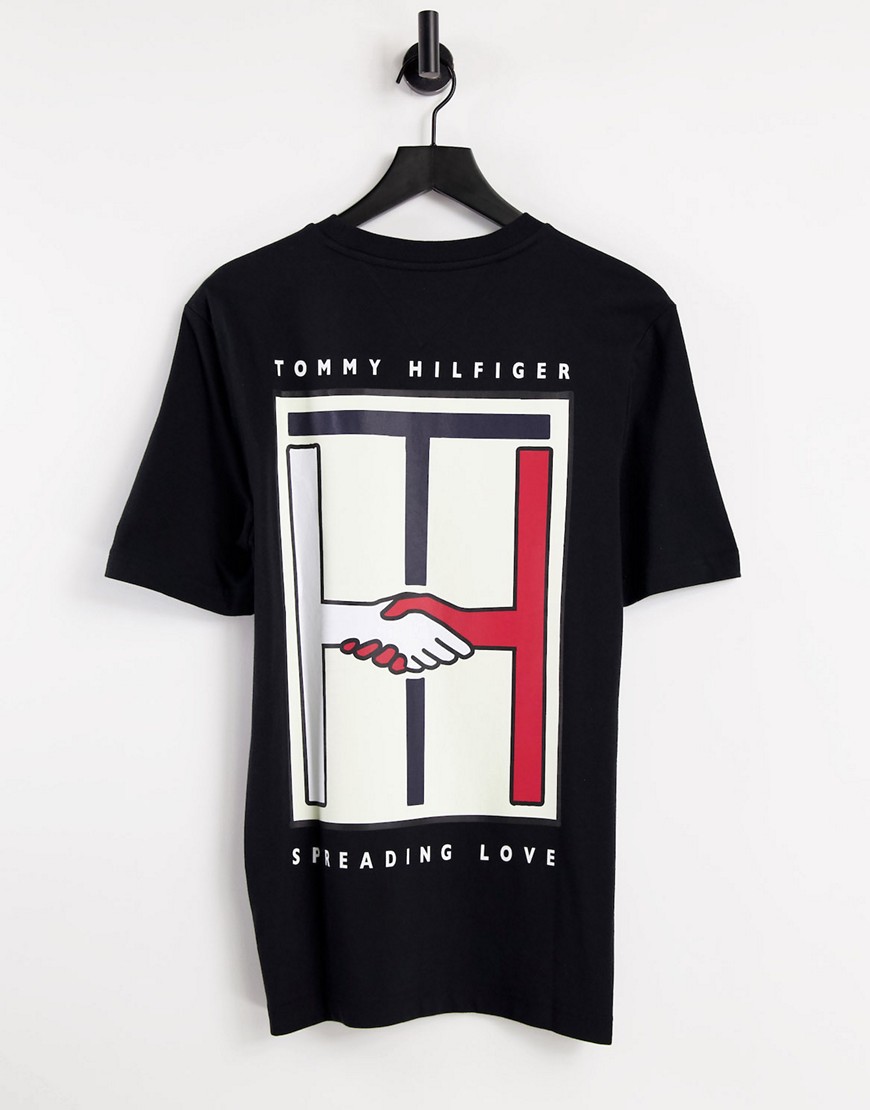 Tommy Hilfiger One Planet capsule unisex back print t-shirt in black