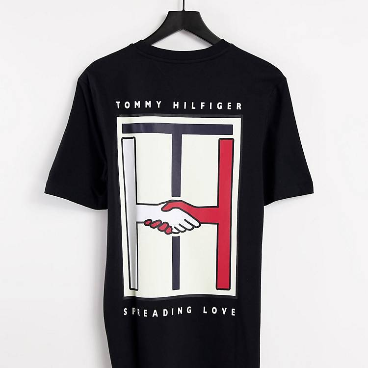 Tommy Hilfiger One Planet capsule unisex back print t-shirt in black | ASOS
